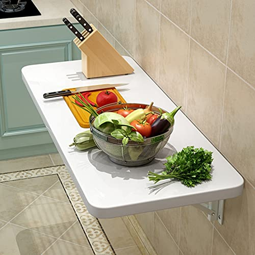 Mesa Plegable Pared Mesa Cocina Plegable Mesa de desayunador de Cocina Blanca | Mesa de Pared Mesa de Comedor Plegable montada en la Pared con Hojas abatibles | Escritorio de la computadora