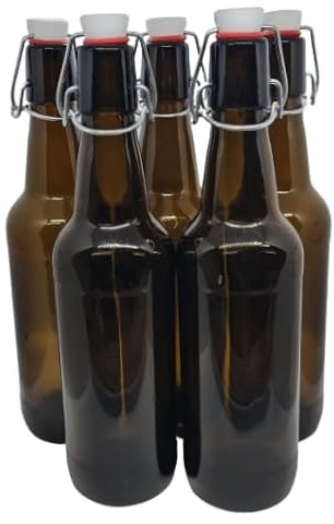 DIAH DO IT AT HOME Braunglas Bierflasche 500 ml mit Bügelverschluss aus Kunststoff 20 Stück