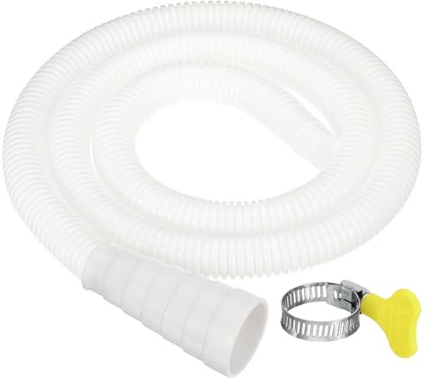 PATIKIL 3.3ft Air Conditioner Drain Hose, 6 Sizes 20-30mm Mouth Universal AC Drain Hose with Clamp for Replacement and Drain Hose Extension Mini-Split Window AC Unit Faucet, White