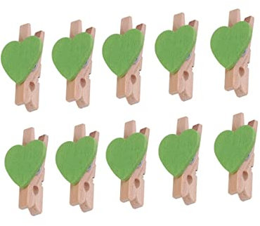 AOKWAWALIY Lot de 50 Pinces à Linge pour Photos de Mariage - Clips mémo en Forme de cœur - Mini épingles à Linge en Bois - Clips d'affichage Photo - Petit Clip en Bambou pour bébé