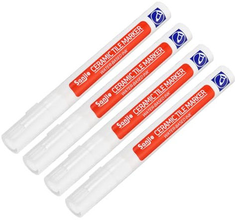 YOKIVE 4 Pcs Grout Paint Pen, Waterproof White Paint Tile Marker, Restoring Grout Lines, Great for Balcony, Kitchen, Bathroom