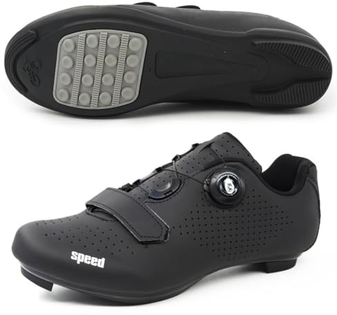 Mateju Scarpe da Ciclismo Uomo Donna, Traspiranti Antiscivolo Scarpe da Bici con Suola in Gomma, Unisex Anti-Scivolo Scarpe Sportive da Esterno Nessuna Serratura