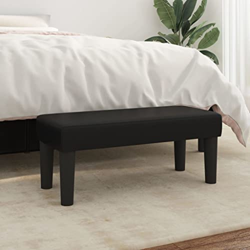 Homgoday Bank aus Kunstleder, Schwarz, 70 x 30 x 30 cm, gepolsterte Sitzbank, Beine, Wohnzimmer, Flur, Eingang, Schlafzimmer, Haus, Innenbank, Möbel