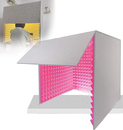 31 x 31 Tragbares Aufnahmestudio, Schallschutzgehäuse für den Schreibtisch, Mikrofon-Isolationsgehäuse, Schallschutzkabine, Geräuschreduzierung, geeignet für Home Office und Studio (Rot 80 * 80 * 80