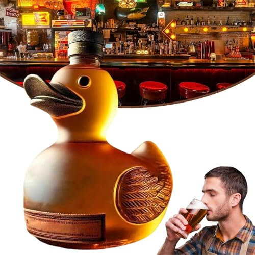 Funny Whiskey Duck Bottle, 10 Unzen Gravierte Whiskey Gläser, Whiskey Gläser für Männer, Whiskey Probiergläser, süße Weingläser, süße Ente Whiskey Dekanter, für Whiskey Liebhaber (#02)