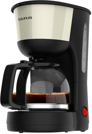 Taurus – Macchina da caffè Verona Vintage Cream | 12 tazze | 1000W | Caraffa graduata | Serbatoio visibile | Filtro riutilizzabile | Spegnimento auto | Piastra riscaldante