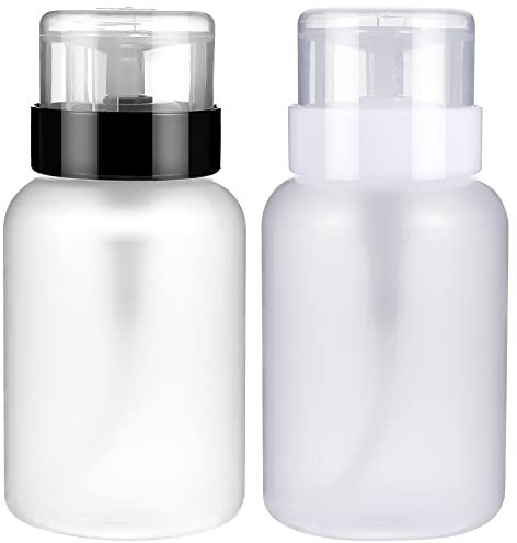Healvian 2piezas Botellas Dispensadoras De Bomba De Plástico Reutilizables Para Removedor De Esmalte y Maquillaje Pequeño y Portátil Para Manicura y Gel De Uñas