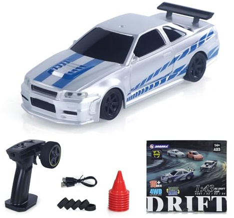 wheelfun 4304A 2,4 GHz 1/43 radiocomandato radiocomandato con trazione integrale, servomotore elettronico (ESC), illuminazione a batteria, giroscopio pronto per l'uso