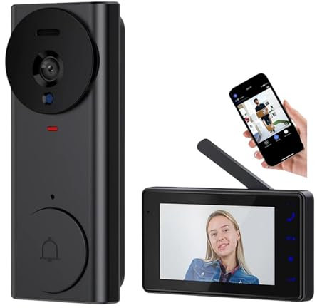 Dörrtelefon. 4,3 tums IPS-skärm Trådlös videodörrklocka Infraröd Night Vision 2,4G Wi-Fi Smart for hemövervakning Videodörrtelefon