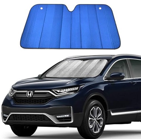 AUTIX - Pare-soleil de voiture pliable avec élastiques et ventouses, intérieur anti-UV, protection solaire pour voiture, pare-soleil avant universel