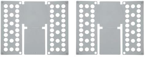 sourcing map Lot de 2 planches pliantes en plastique pour chemises et vêtements, organiseurs de t-shirts pliables pour placard, armoire, tiroir, rangement facile des vêtements (gris, 48 x 40 cm)