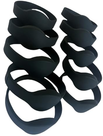 JYJRFID Pulsera de silicona impermeable 1K RFID clásica de 13,56 MHz, pulsera de silicona NFC, (negro 10)