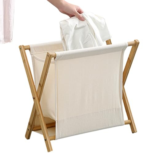 Cesta Para La Colada Con Marco En X: Cesto Para Ropa Plegable De 1070 G, bolsas De Almacenamiento Forrada De Algodón, Contenedor Organizador De Tela, Unidad De Recogida De Ropa Sucia, Accesorio