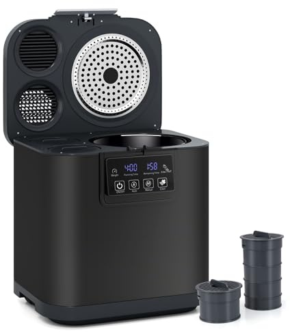 GiantexUK 4L Kitchen Electric Composter, Smart Automatic Countertop Compost Bin with Auto-Cleaning Mode, Carbon Filters & LED Display, Indoor Outdoor Odorless Food Waste Compost Machine