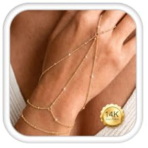 Kakonia Pulseras Mujer Oro Plata Pulseras de Cadena de Mano Ajustable