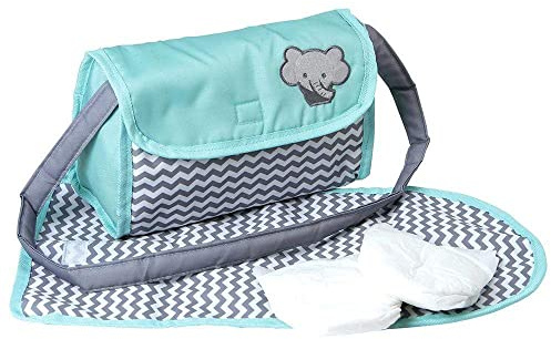 Adora Baby Doll Diaper Bag with Sturdy Straps, Includes Changing Mat and 2 Doll Diapers (Fits 13 Dolls), for Ages 3+ - Zig Zag Print