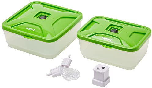 Tefal XA258010 Kit de 2 Boîtes de Repas sous Vide Compatible avec Vacupack Plus Plastique Vert 17 x 16 x 15 cm