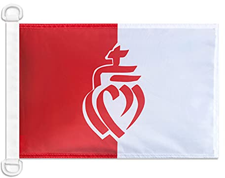 AZ FLAG - Drapeau Département de la Vendée - 45x30 cm - Pavillon Nautique Cœur Vendéen Spécial Bateau Et Extérieur En Maille Bloquée Avec Anneaux Plastiques Intégrés - 30g