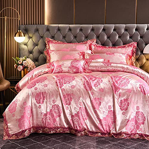 Satin BettwäSche 135 200,SeidenbettwäSche Set 2 Teilig,Geschenke FüR Frauen,Satin-Bettbezug Im EuropäIschen Stil, Leichter, LuxuriöSer, Seidiger, Hautfreundlicher, Doppelseitiger Kissenbezug Aus Seid