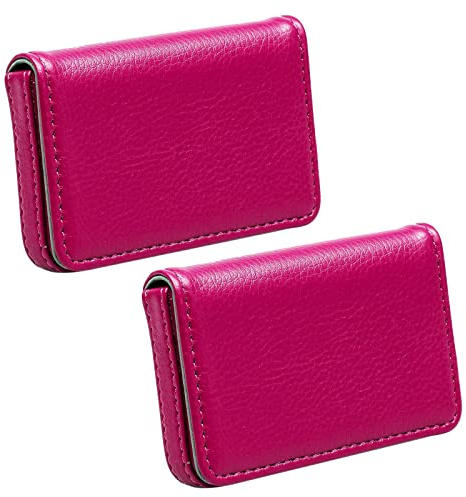 Visitenkartenetui, Visitenkartenetui, PU-Leder, mehrere Brieftaschen, Kreditkarte, Ausweishülle mit Magnetverschluss, Rose, Small, Kompakt