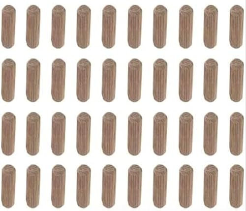 Spina di Giunzione Zigrinata in Legno, Tassello in Legno per Foro - Spinette di Legno Scanalate per Mobili, Cassetti e Ripiani Artigianato di Mobili e Fai Da Te (40 PZ - 10x40 mm)
