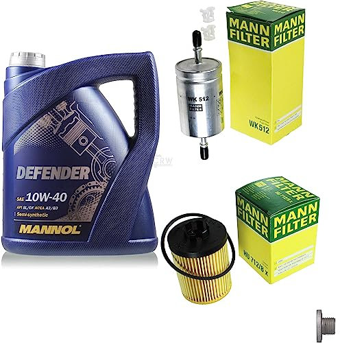 EISENFELS Filter Set Inspektionspaket erstellt mit 5 L Motoröl MANNOL Defender 10W-40, MANN-FILTER Ölfilter, Kraftstofffilter, Verschlussschraube