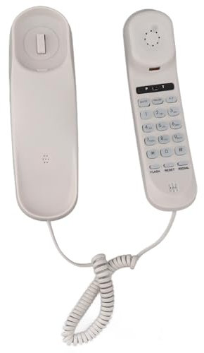 Telefono con Filo, Telefono Fisso Montabile a Parete, Mini Telefono Fisso Multifunzionale Durevole per Home Office Call Center di Banche di Hotel, Suono Chiaro, Controllo Volume