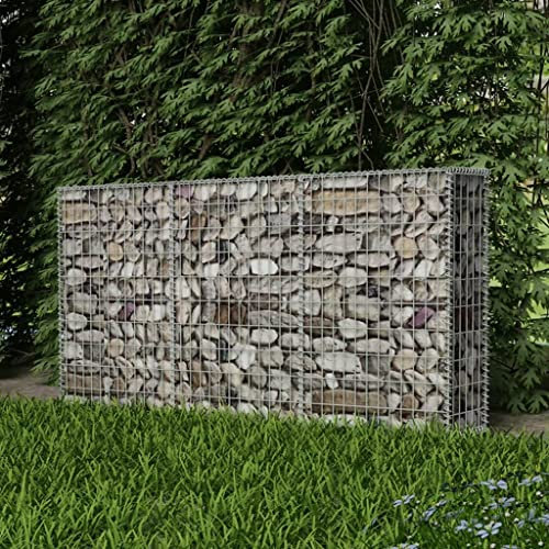 prissent Gabione aus verzinktem Stahl, 200 x 30 x 100 cm, Gabionenkörbe für Steinmauer, Gabionen, Gabionen, Drahtkörbe, Gabionen, Gartenbarriere, dekorativ und schalldämmend