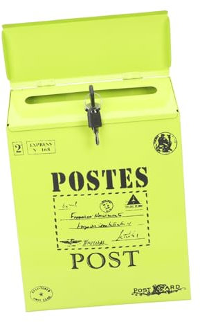 WHAMVOX Retro Lockable Letter Box European Mailbox for Wall Mount Vintage Mailbox Cover