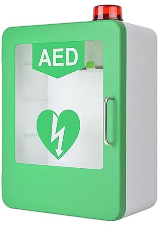 SXTYFBB AED-Defibrillator-Aufbewahrungsschrank, wandmontierte Defibrillationsalarmbox, Erste-Hilfe-Schrank, Trennwandposition einstellbar, Doppelschaltersteuerung, passend für die meisten AED-Modelle