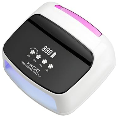 OBEEGOO Lampada per unghie ricaricabile senza fili, asciuga unghie professionale UV LED per unghie in gel, luce per unghie da 15600 mAh con touch screen, lampada a polimerizzazione rapida per acrilico