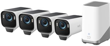 eufy Security S3 Pro 4+1 Set, 4K Wireless WiFi Surveillance Camera Outdoor with Solar Panel, MaxColor Night Vision, AI Face Detection, Local Storage, No Monthly Charges (Refurbished)