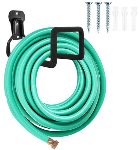 Garden Hose Holder - Heavy Duty Metal Hanger Wall Mount, Water Hose Holder for Outside Yard, Water Hose Reel, Hose Rack, Hose Hook
