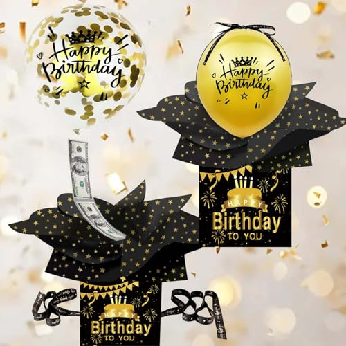 Geldgeschenke Geburtstag WISIRENT, überraschungsbox Geldgeschenk mit Luftballons Luftballon Zum Befüllen mit Geschenken, Surprise Box Geschenkverpackung Geburtstag für Ihre Familie, Kinder, Freunde
