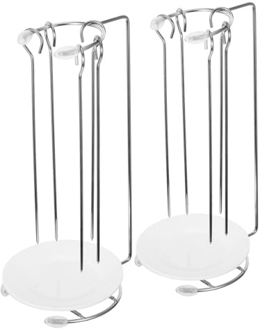 Toyvian 2Ensembles Support de Barbecue Acier Inoxydable Durable Rack à Kebab Pratique pour Grillades Extérieur