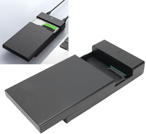 Generic Caso de Disco Duro Interno USB 3.0, Kit de Recuperación de Datos con Adaptador de Potencia de 12V 24W para Soporte de HDD de SSD de 3.5 Pulgadas de 2.5 (Enchufe de la UE)