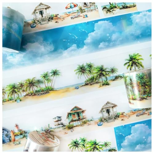 Ta Merry Scrapbook Set di 3 rotoli Washi Tape PET Scrapbooking Persone Stickers Bullet Journal per scrapbook fai da te calendario,taccuino fotografico,diario,Notebook (Sea 1)