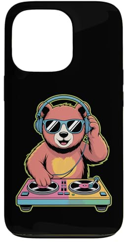DJ Animal Ours Tourne Disque Mélodie Coque pour iPhone 13 Pro