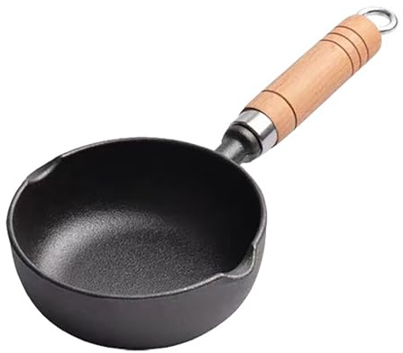 Fyearfly Mini olla de calentamiento de aceite antiadherente con boquilla de doble vertido para freír fácilmente huevos y albóndigas