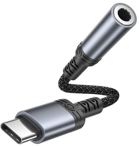 Adaptateur USB C Jack 3.5MM, Adaptateur Prise Jack USB C pour iPhone 17/16e/16/16 Pro Max/16 Plus/15/15 Pro Max/15 Plus, iPad Pro, MacBook, Samsung S25/S24/S23/S22/S21, Pixel 9/8/7/6, Huawei