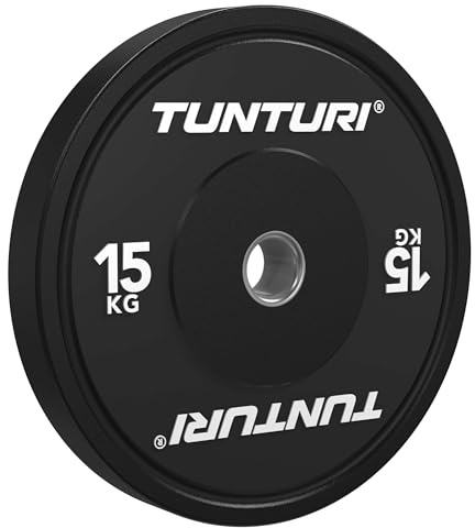 Tunturi Platinum bumper plates - Poids pour haltères - Disques d'haltères - 1x 10kg - Noir