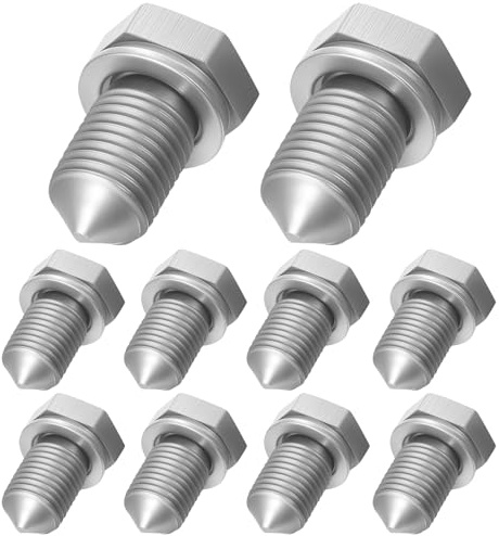 10 Pcs Oil Sump Plug for Car Parts, Car Engine Oil Drain Plug Replacement Universal, M14 x 1.5mm Sump Drain Nut Bolts with Seal Ring for Most Cars Motorcycles