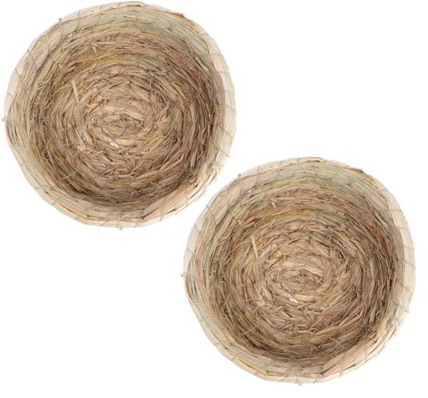 VILLCASE Nidi per Piccioni 2 Pezzi in Paglia Naturale Traspirante, Rifugio Caldo e Protetto per Riproduzione Domestica, Accessori per Allevamento Uccelli da Cortile