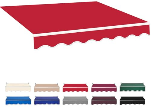 Tessuto di ricambio per tenda da sole, materiale per tende retrattili da 2 m-7 m, copertura per ombrellone beige, parasole impermeabile per giardino, balcone, terrazza (larghezza 200 x lunghezza 150