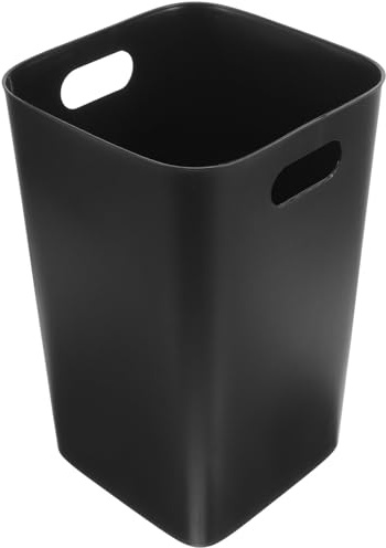 Toyvian Poubelle Cuisine sans Couvercle 10 L en Plastique Noir Corbeille à Déchets Compacte pour Bureau Chambre et Salon Poubelle Polyvalente pour Ordures Ménagères et Recyclage
