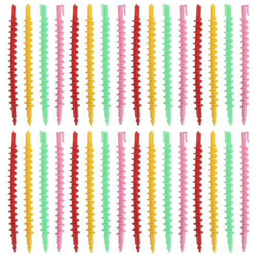 FRCOLOR 54 Rulos de Plástico en Espiral, Varillas de Permanente sin Calor para Cabello Largo y Corto, Herramientas de Peluquería para Salón Profesional