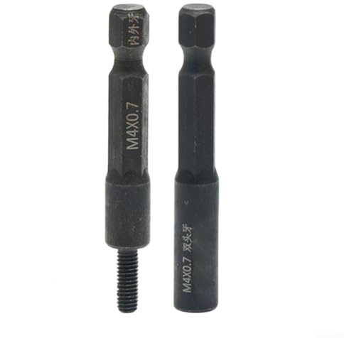 2 adaptadores de enchufe para tornillos autorroscantes M5 de 4 mm con vástago hexagonal de 1/4 pulgadas diseñados para aplicaciones de tuercas de inserción y pernos de suspensión (4 mm)