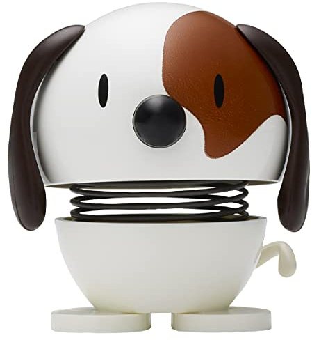 Hoptimist Tier, Hund, Wackelfigur & Glücksbringer Skandinavisch, Wohnzimmer & Schreibtisch Deko, Büro Gadget, Tolle Kleine Geschenke, 5,5 x 5,9 x 7,3 cm, Small, Weiß