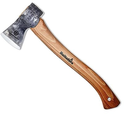 Handgeschmiedetes Beil Hultan 375mm aus schwedischem Qualitätsstahl I Hultafors I Geschmiedet in Schweden I 805g Premium Axt mit Hickory Holzstil & inkl.Lederschutz I Nachschleifbare Axt I 841701