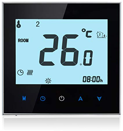 Qiumi Smart WiFi Thermostat Électrique Chauffage par Le Sol Thermostat Programmateur pour Chauffe Eau électrique, Interated avec Alexa, Google Home, 16A 95~245VAC
